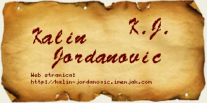Kalin Jordanović vizit kartica